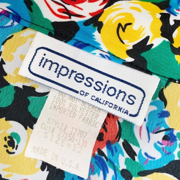 Vintage soft vibrant floral patterned button down - Picture 4 of 4